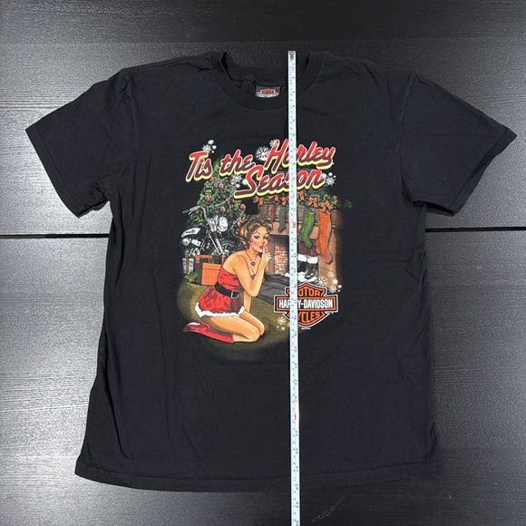 Harley-Davidson Christmas Santa Pin-Up Girl T-Shirt - L - Picture 3 of 5